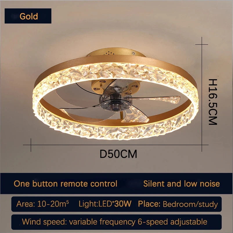 AerisGlow – Crystal LED Ceiling Fan