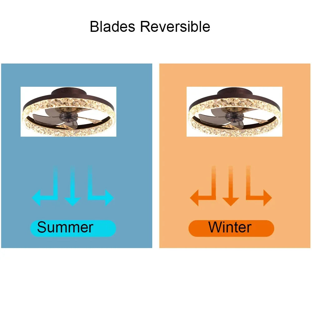 AerisGlow – Crystal LED Ceiling Fan