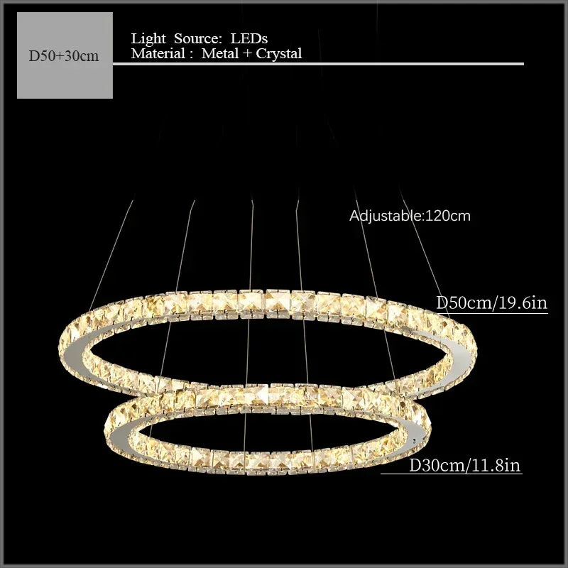 Aurora — Modern Nordic LED Crystal Pendant Chandelier