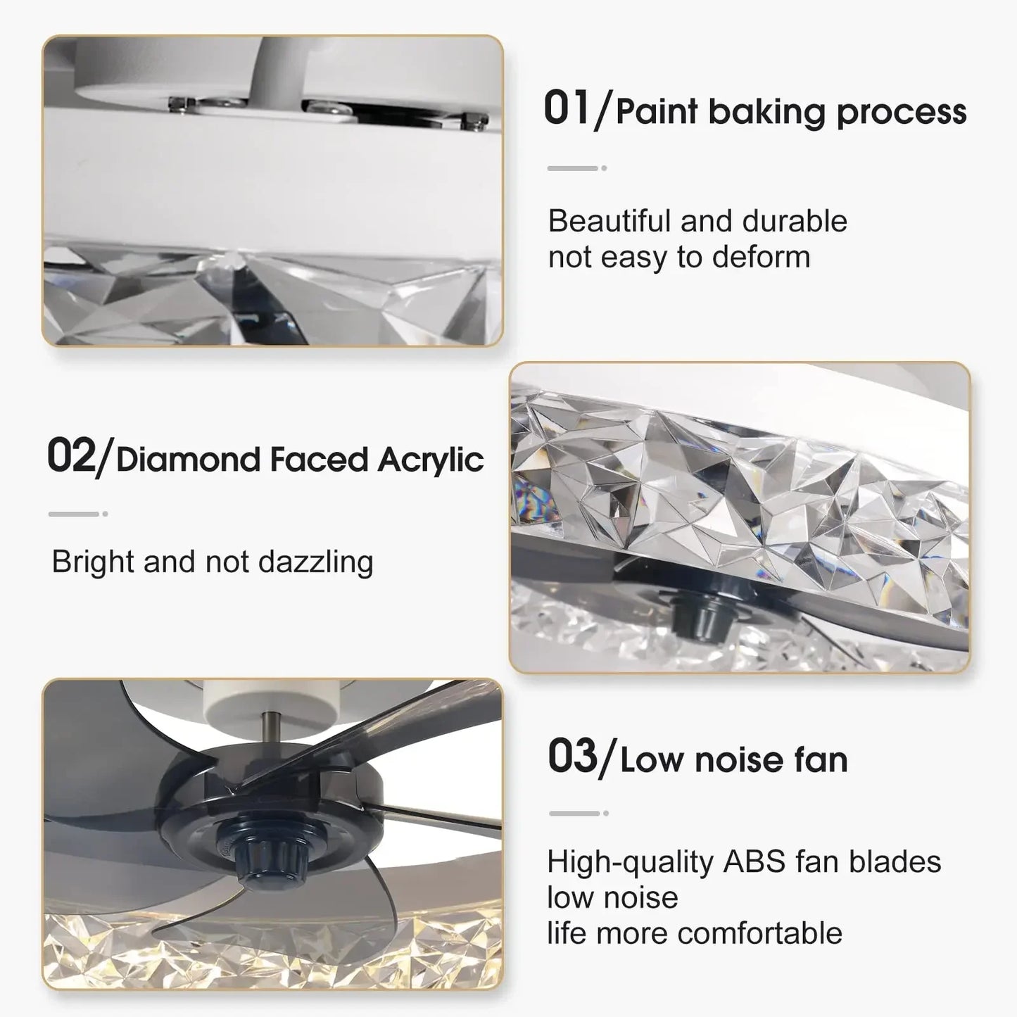 AerisGlow – Crystal LED Ceiling Fan