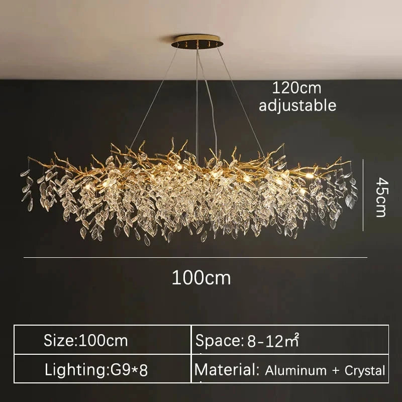 Crystal Cascade LED Chandelier