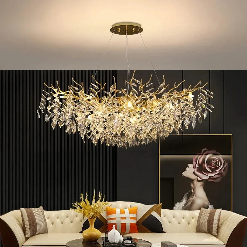Crystal Cascade LED Chandelier