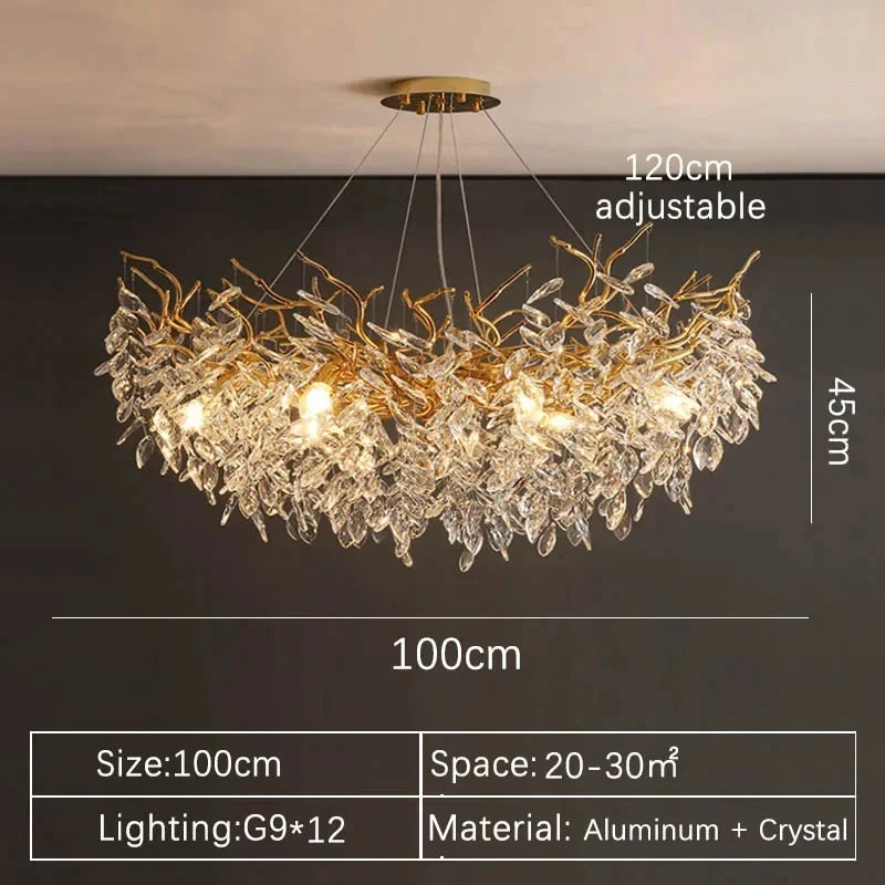 Crystal Cascade LED Chandelier