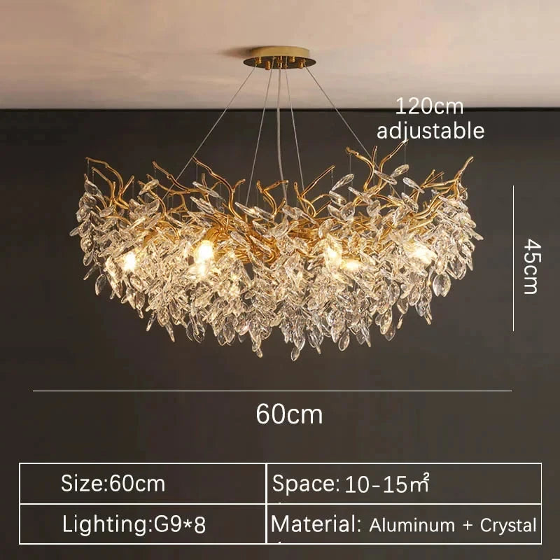Crystal Cascade LED Chandelier