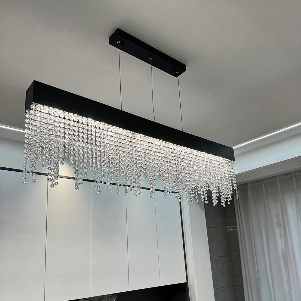 Elysia Luxe - Modern Crystal LED Island Chandelier