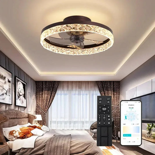 AerisGlow – Crystal LED Ceiling Fan