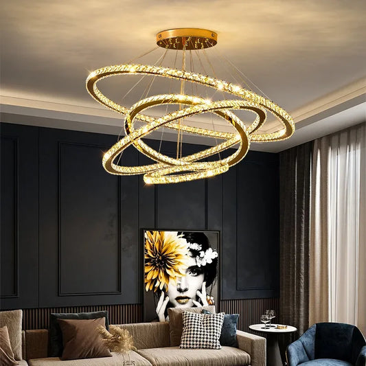 Aurora — Modern Nordic LED Crystal Pendant Chandelier